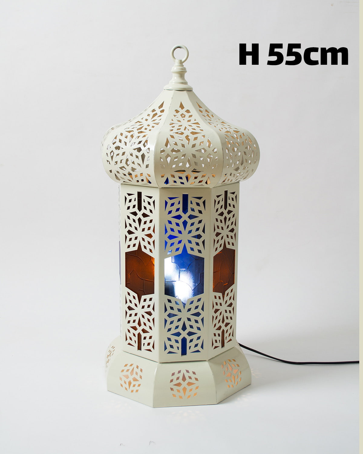 Ramadan Lantern, 1 Light, Metal, 55×32cm - Off White